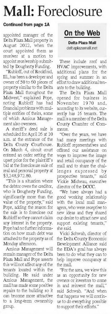 Delta Plaza Mall - March 2013 Foreclosure (newer photo)